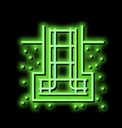 Reinforcement In Foundation Neon Glow Icon