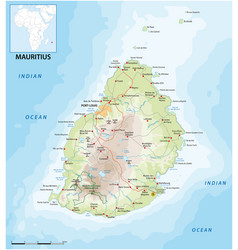 Road Map Of The Island State Of Mauritius