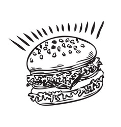 Vintage Burger Drawing