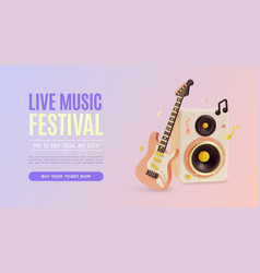 3d Live Music Festival Placard Poster Banner Card