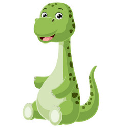 Cute Baby Brontosaurus Dinosaur Cartoon Sitting