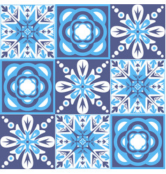 Mediterranean Porcelain Tiles Blue Pattern