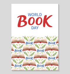 World Book Day Poster Open Book Pattern With