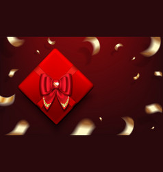 Banner With Red Box Bow And Serpentine