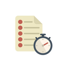 Time Paper Icon Flat Work Control