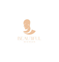 Bald Women Beauty Minimalist Modern Logo Design