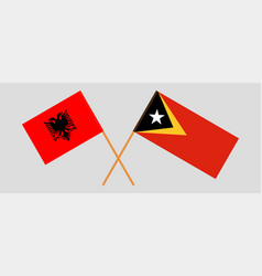 Crossed Flags Of East Timor And Albania