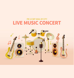 3d Live Music Concert Placard Poster Banner Card