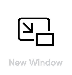 New Window Video Tv Icon Editable Line