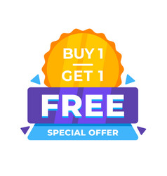 Promotional Tag For A Buy 1 Get Free Special