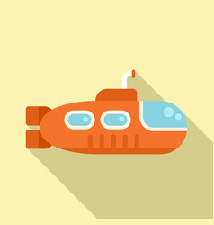 Sea Submarine Icon Flat Underwater Ship