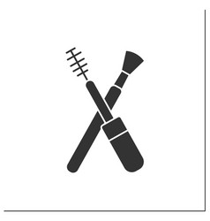 Mascara Brush Glyph Icon