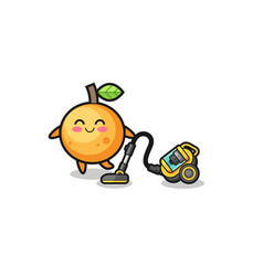 Cute Orange Fruit Holding Vacuum Cleaner