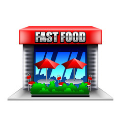 Fast Food Restaurant Isolated On White