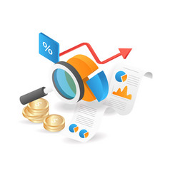 Flat Isometric 3d Pie Chart Business Development