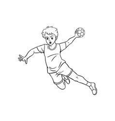 Handball Isolated Coloring Page For Kids