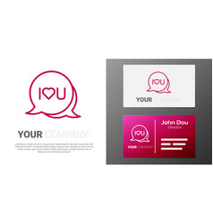 Logotype Line Speech Bubble With Text I Love You