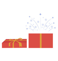 Open Gift Box Icon With Fireworks