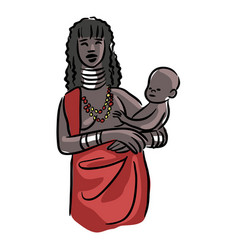 African Woman With Child