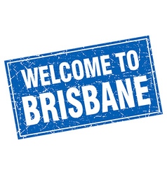 Brisbane Blue Square Grunge Welcome To Stamp