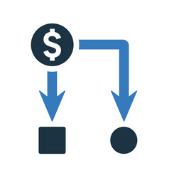 Cash Flow Flowchart Icon Simple Editable Design