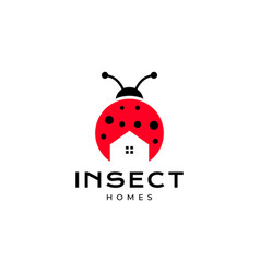 Insect Ladybug With Home Colorful Modern Logo