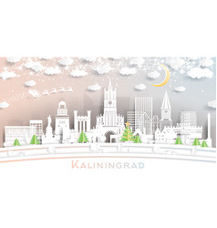 Kaliningrad Russia City Skyline In Paper Cut