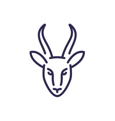 Springbok Gazelle Line Icon On White