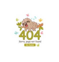 A Sleep Sloth On Branch For 404 Error