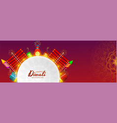 Beautiful Diwali Crackers Celebration Banner