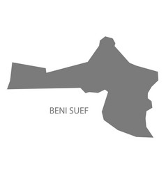 Beni Suef Egypt Map Grey