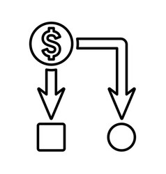 Cash Flow Flowchart Outline Icon Line Art