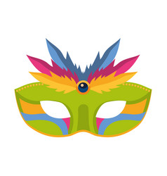 Isolated Colored Carnival Mask With Feathers Icon