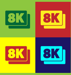 Pop Art 8k Ultra Hd Icon Isolated On Color