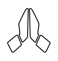 Pray Namaste Icon Line Outline Symbol