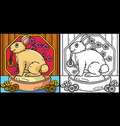 Rabbit Charm Display Coloring Page