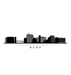 Reno Skyline Horizontal Banner Black And White