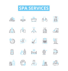 Spa Services Line Icons Set Massage