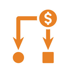 Cash Flow Flowchart Icon Orange Color Eps