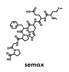 Semax Peptide Drug Molecule Skeletal Formula