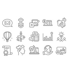 Set Education Icons Such As Block Diagram