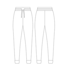 Template Ribbed Drawstring Jogger Pants Flat