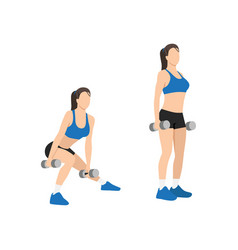 Woman Doing Dumbbell Side Lunges Lateral Lunges E