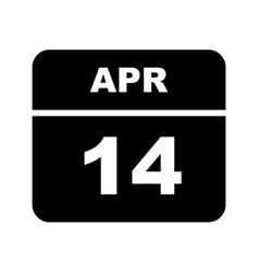 April 14th Date On A Single Day Calendar