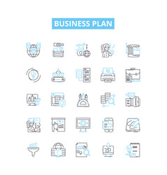 Business Plan Line Icons Set Business