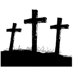 Christian Crosses On A Hill