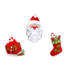 Paper Cut Santa Christmas Stocking Present Box