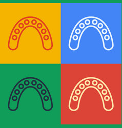 Pop Art Line Mouth Guard Boxer Icon Isolated