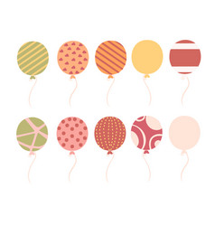 Set Of Flat Balloons With Different Texture