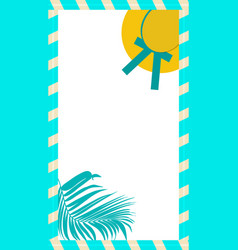 Summer Frame With Palm Leaf And Beach Hat